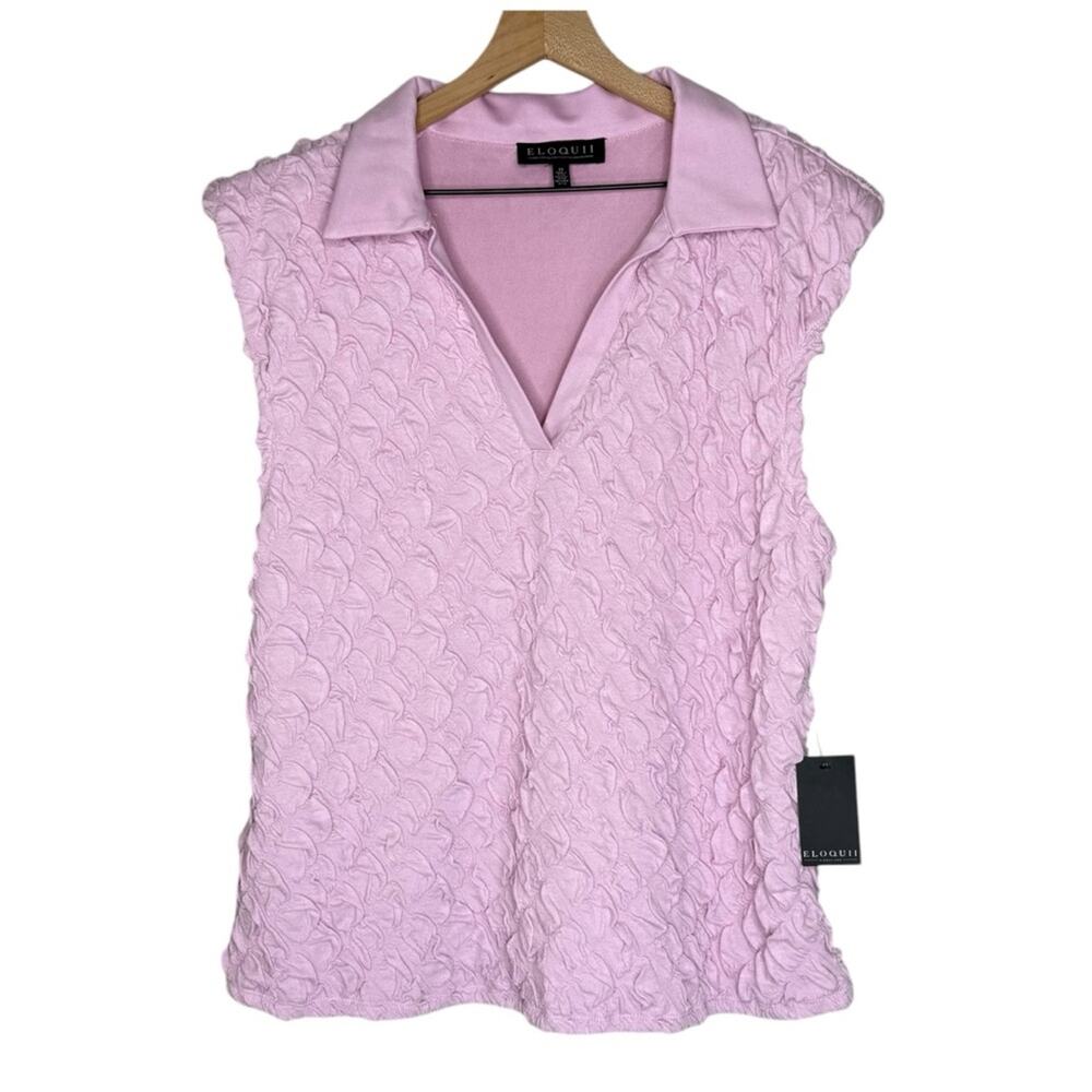 Eloquii purple popcorn sleeveless square blouse size 22 plus size NWT